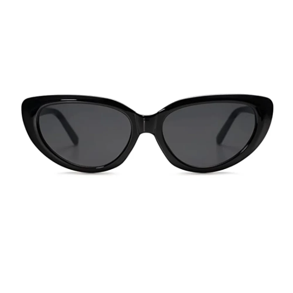 New Black Cat Eye Sunglasses Retro 90s Nude Trendy Chunky UV400 Shades - Picture 3 of 5